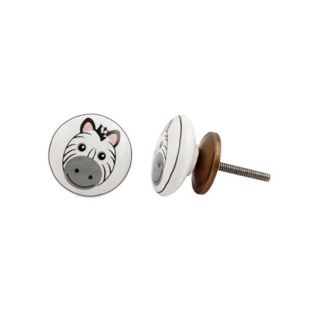 Zebra Flat Ceramic Knob